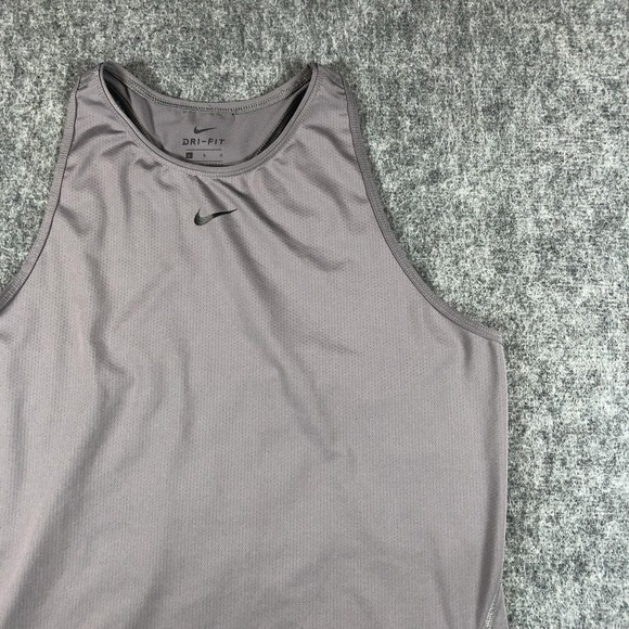 Nike Dri-FIT Tank Top Women's Large Gray‎ Racerback Running Athletic AO9966-056 - Picture 4 of 16